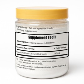 Herbs Botanica Calcium Hydroxide Powder 8 oz Fine Food Grade Lime Powder for Culinary, Pickling, Limewater, Nixtamalization & DIY Applications Slaked Lime (Cal)