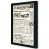 12.5x22 Black Modern Wood Newspaper Frame - UV Resistant, Acrylic