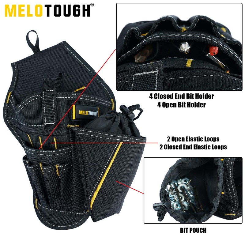 MELOTOUGH Drill Holster Impact Driver Holster with Bit Pouch Heavy