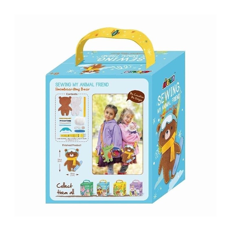 Avenir 6301816 DIY Sewing Kit, Sewing Bear with Snowboard, Shoulder