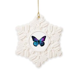CafePress Galactic Butterfly Snowflake Ornament, 3.5"x3.5"