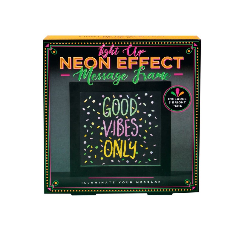 Neon Light Effect Message Frame – Includes 3 Coloured Pens