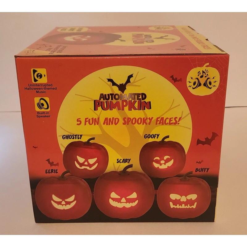 Pinnacle Automated Pumpkin with 5 Different Spooky Faces Built-in Speakers