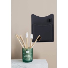Frafuo Shower Toothbrush Holder for Bathroom-Waterproof Black Toothbrush Holders for Bathrooms Designed Holes in Bottom-Silicone Toothbrush Holder for Shower Silicone Grip Technology
