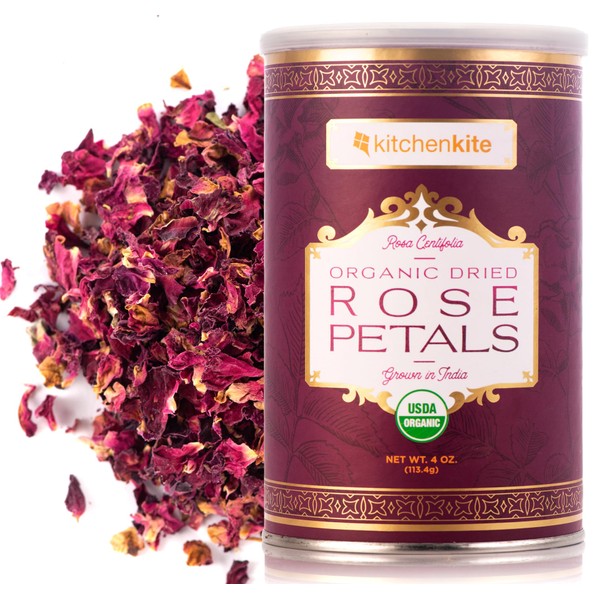 Organic Dried Red Rose Petals 4oz - Food Grade Organic