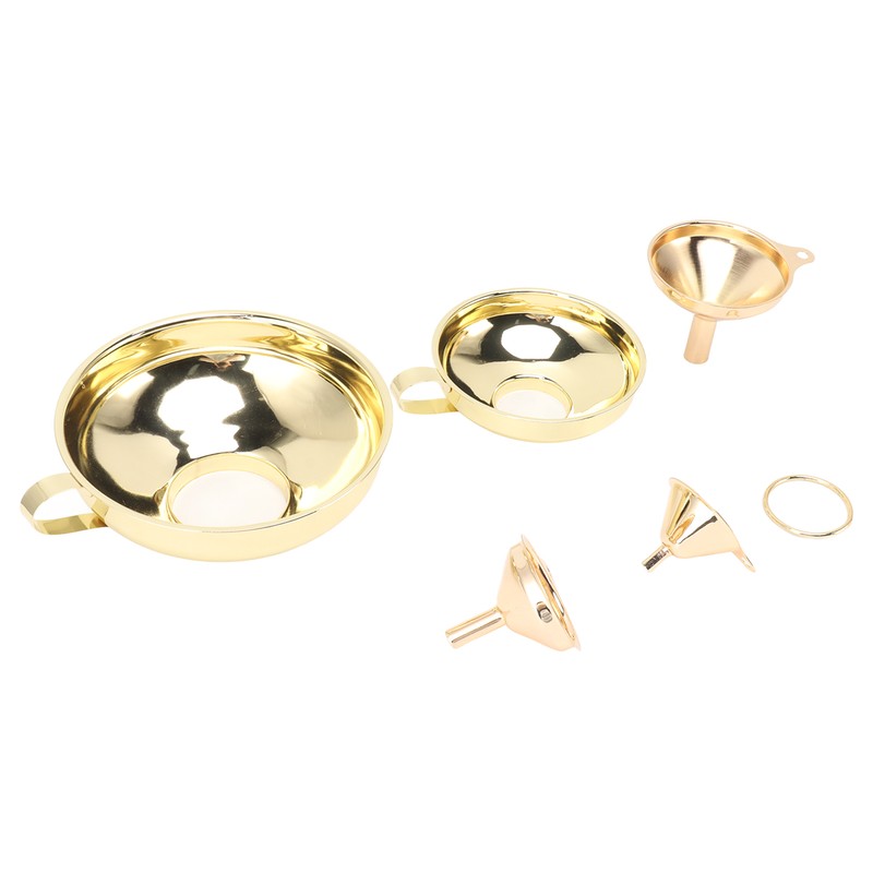 5 Pcs Funnel Set Stainless Steel Gold Plating Wide Mouth