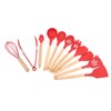 12 PCS Kitchen Cooking Utensils Set Ergonomic Wooden Handle Silicone