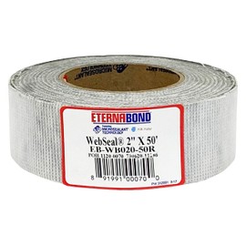 EternaBond WebSeal White 2" x50' MicroSealant Woven Polyester Tape | 23 mil Total Thickness | EB-WB020-50R - Reinforced Fabric for Roof Sealing and Repair