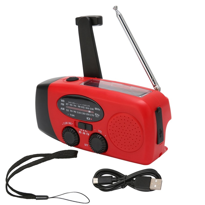 Hand Crank Radio Portable Self Powered Solar Weather Radio with