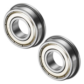 M METERXITY 2-Pack FR8ZZ Flanged Ball Bearing, 1/2" x 1-1/8" x 5/16" Double Metal Shielded Chrome Steel (GCr15) Flange Rip Bearings for Wheelbarrow/Printer/Fax Machines/Power Tools