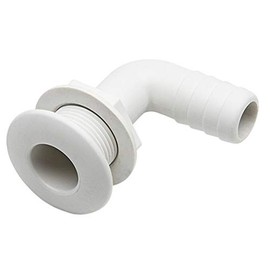 Replacement Boat Parts White Elbow Thru Hull with 1" Hose Barb