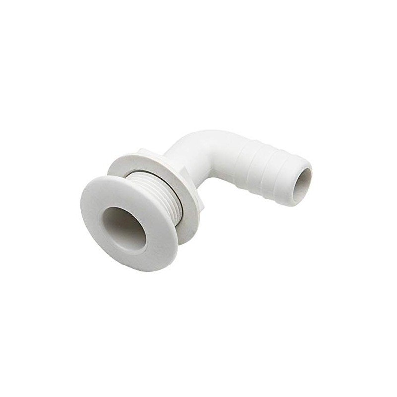 Replacement Boat Parts White Elbow Thru Hull with 1" Hose