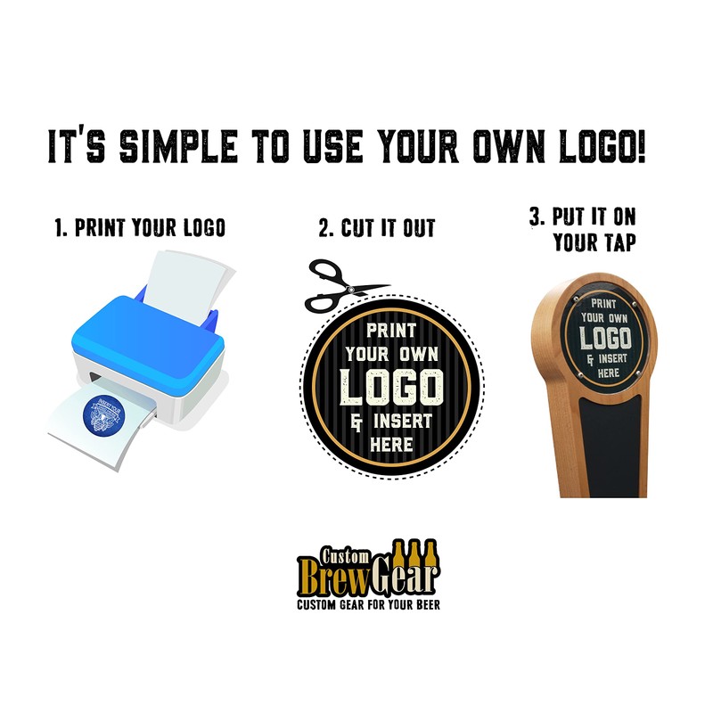 Custom Brew Gear Chalkboard Beer Tap Handle with Changeable Logo