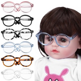 TOYANDONA 6 Pcs Cotton Doll Glasses Dollhouses Accessories for Circle Glasses Round Sunglasses Plastic