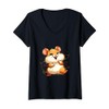 Womens Funny dancing hamster meme based outfit V-Neck T-Shirt
