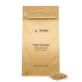 PURE ORIGINAL INGREDIENTS Oat Groats, Whole, Uncut & Hulless, High in Protein, Oat Kernels (5 Pound)