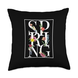 Spring Flowers Nature Gardener Sunshine Gift Spring Flowers | Nature Gardener | Sunshine Throw Pillow, 18x18, Multicolor