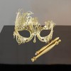 Frediuo Women Masquerade Mask Costume Prop, Metal, Elegant Party Face