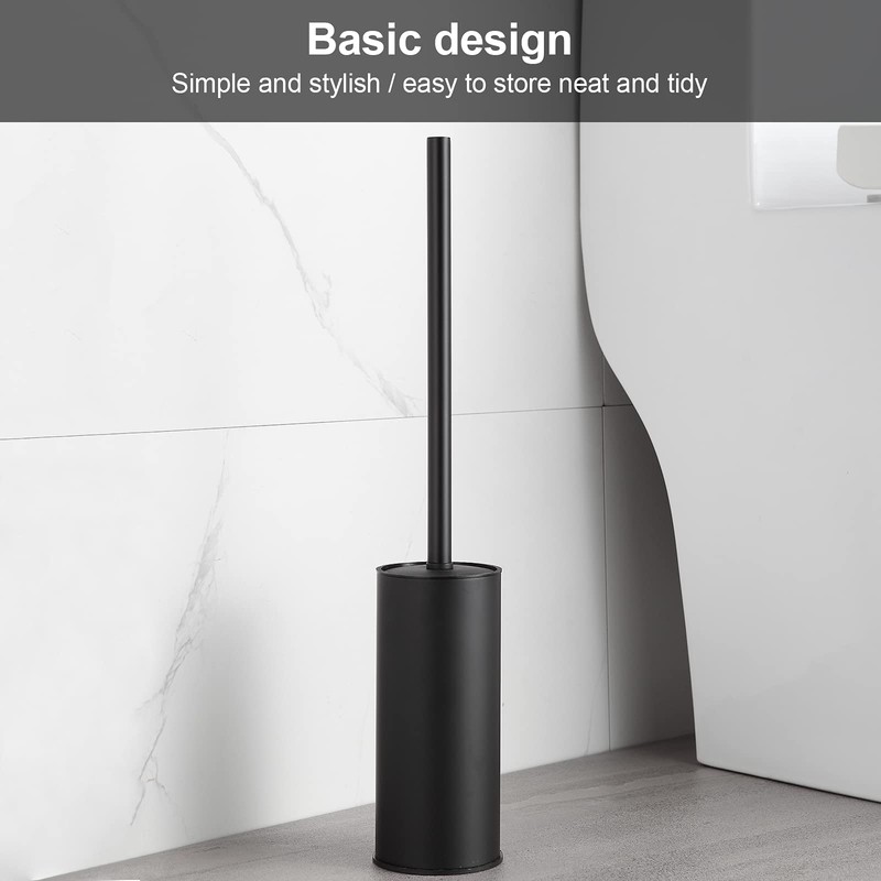 BGL 304stainless steel standing toilet brush for bath decor (Black)
