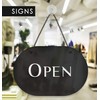 3DP Signs | Stylish Oval Black - Open/Closed Door Sign