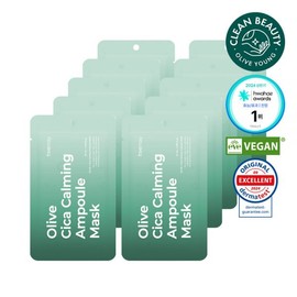 brand Bamboo Vegan Sheet/Trace Soothing Primey Olive Cica Calming Ampoule Mask 10 sheets / 대나무 비건시트/흔적진정 프리메이 올리브 시카 카밍 앰플 마스크 10매