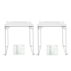 Neudeoc Locker Organizer and Accessories Kit, Includes Mesh Locker Shelf and Magnetic Pen Holder, Suitable for School, Work, Kitchen and Bathroomn (Pack of 4, White)