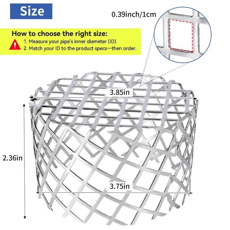 4" PVC Termination Vent Mesh Cap, 304 Stainless Steel Dryer