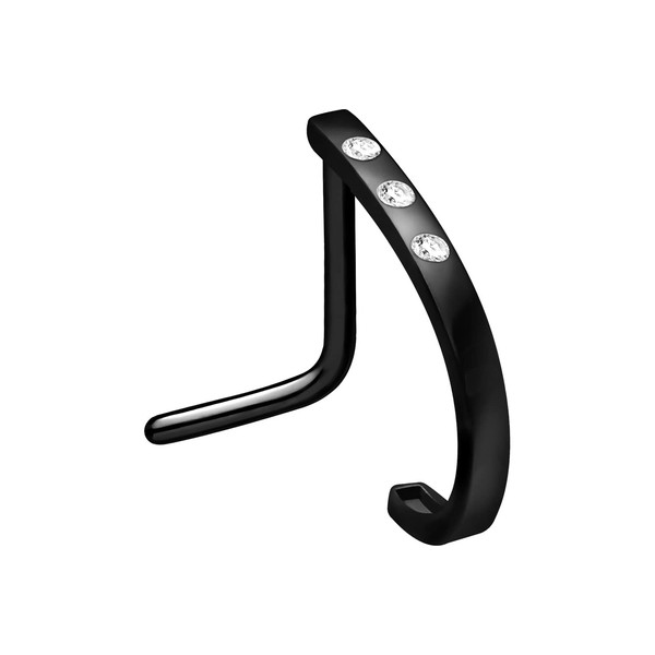 PIERCINGLINE Surgical Steel Nose Piercing | 3 Crystals | Piercing