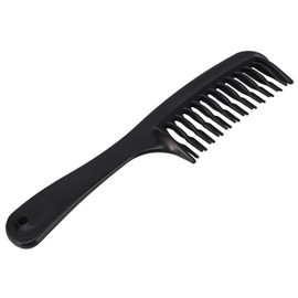 Geieold Black Double Row Tooth Comb Hair Comb Shampoo with Handle Long Song Suitable for Wet Hair