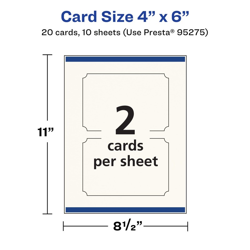 Avery Printable Rectangle Scalloped Postcards with Sure Feed Technology, 4"