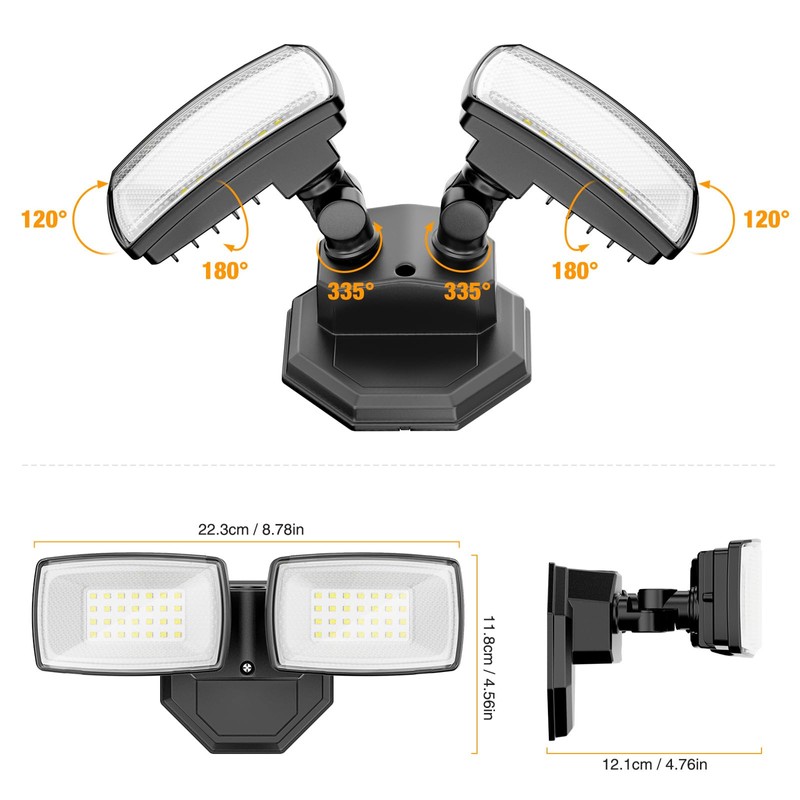 Onforu 3200LM Flood Lights Outdoor, 32W 6500K LED Security Light