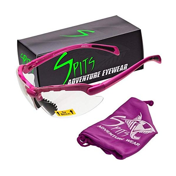 Hunting Top Focal Magnifying Shooting Safety Glasses, Pink Frame, Various Lens Options (Clear Lenses, 1.25 Top Focal)