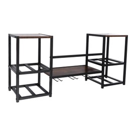 lkoewqzamx Bar Shelves, Hanging Wine Glass Rack, Wall-Mounted Wine Rack, Hanging Bracket, Bar Shelf Stand for Storage, Raised Base, Hanging Bracket (3-Tier)