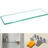 Biutimarden 11.81” Tempered Glass Niche Shelf with 4 Small Brackets