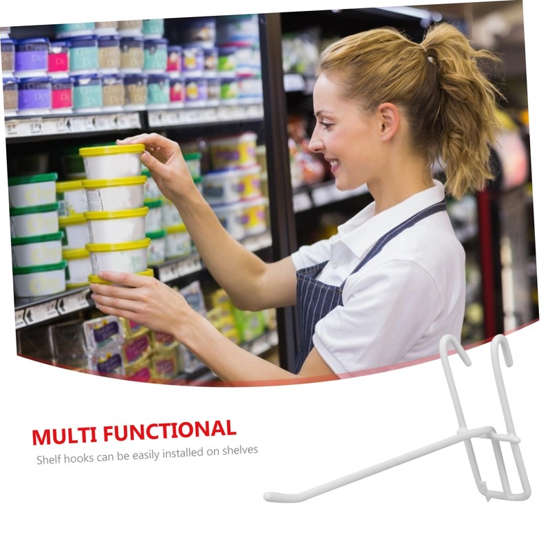 Tofficu 4sets Practical Iron Hooks for Household Grid Wall Display