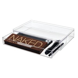 The Home Edit by iDesign Clear Recycled Plastic Organiser Bin with Pull Out Drawer