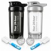 2 Piezas Shaker para Proteina 500ML con 2 Bolas y
