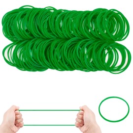 Rubber Bands 38mm Rubber Bands 400 Pieces Green Thick Natural Rubber Bands Heavy Duty Strong Rubber Bands for Tie Dye Hair Pens Crab Catapults Bills Bank Paper