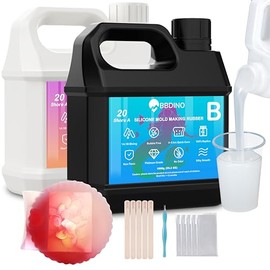 BBDINO Kit para Hacer Moldes de Silicona, Silicona para Hacer Moldes 20A Translúcida 4.4 libras, Silicona Líquida para Hacer Moldes 1:1 por Volumen, Ideal para Moldear Resina, Jabón, Yeso, Moldes de