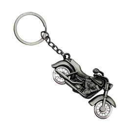 ZIMISI Metal Motorcycle Keychain, 3D Alloy Key Ring Charm, Cool Key Fob Present, Keychain Decoration Accessory for Men Women (Grey)