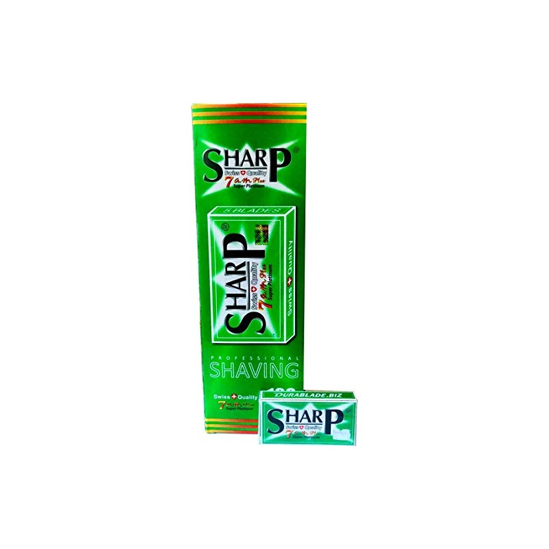 100 Sharp 7AM Super Platinum Double Edge Razor Blades For