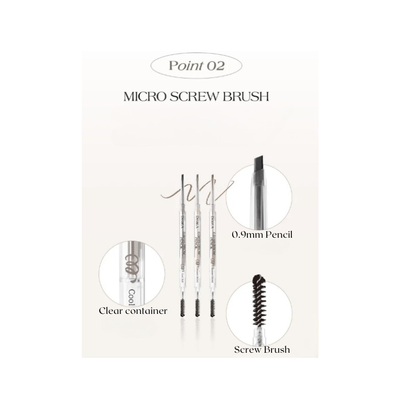 DEAR.A 0.9mm Brow Pencil, Color:03 Caramel brown