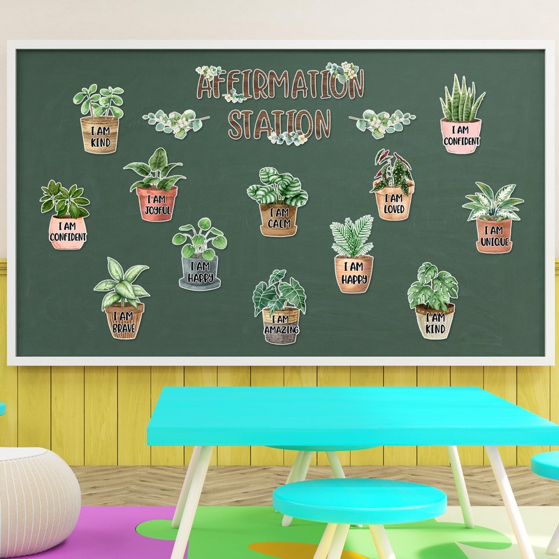 FYSUIMU Greenery Affirmation Station Bulletin Board Classroom Decorations Inspirational Motivational