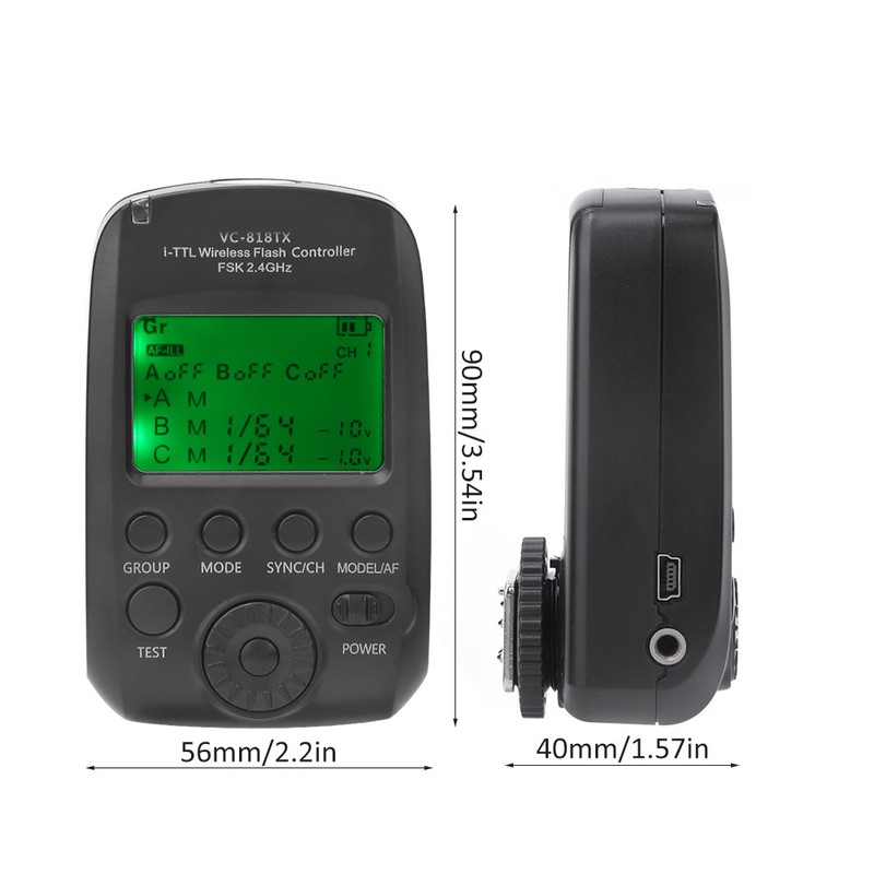 VISICO VC-818TX I TTL High Speed Sync Flash Trigger 2.4G