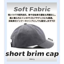 Haveli Men's Soft Cotton Short Brim Cap, Hat, Baseball Hat, Solid Color, Baseball, gray