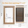 Oak Floor Register for 6x12 Inch Duct Holes - Flush
