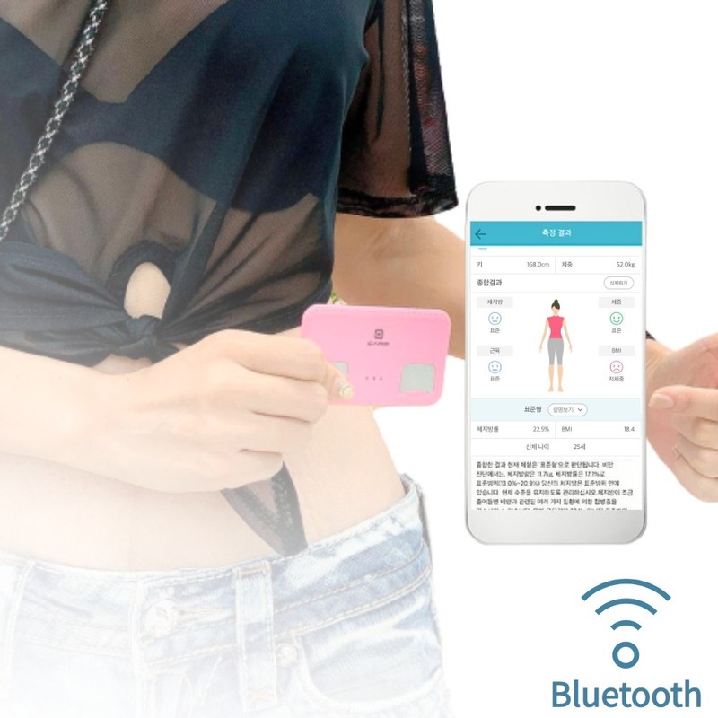 Business card-sized portable home InBody measuring device that fits in