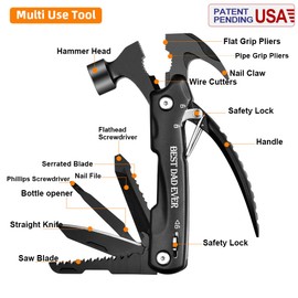 VEITORLD Gifts for Dad from Daughter Son, All in One Tools Hammer Multitool, Stocking Stuffers for Dad Who Wants Nothing, Christmas Birthday Gift Ideas for Men Father, Cool Gadgets, Presents for Dad