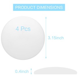 3.15" Door Stop Wall Protector, 4 pcs White Soft Silicone Door Handle buffers, Mute and Shock Proof, Wall Protector with self-Adhesive to Protect The Wall Surface