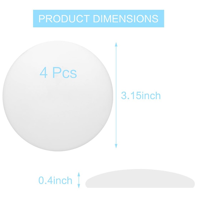 3.15" Door Stop Wall Protector, 4 pcs White Soft Silicone